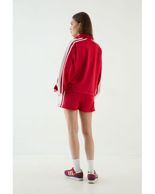 DSGN Studio Red Tricot Side Stripe Funnel Neck Track Jacket