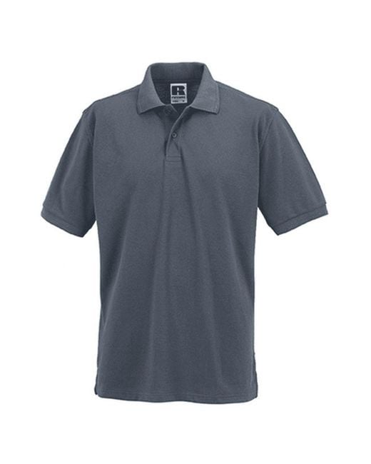 Russell Gray Ripple Collar & Cuff Short Sleeve Polo Shirt (Convoy) for men