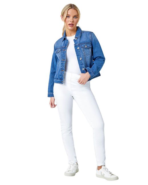 Roman Petite Blue Bleached Denim Jacket