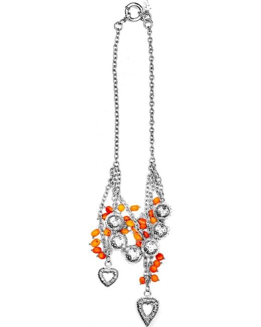 Folli Follie White 4N0F015O Ladies Necklace Sterling