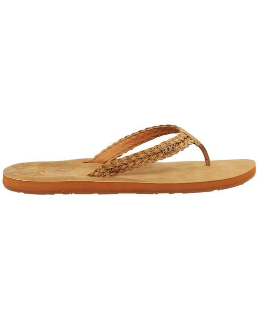 Roxy Brown Lili Ii Flip-Flops Leather