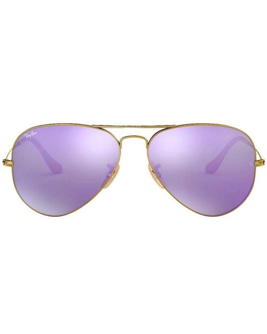 Ray-Ban Purple Aviator Cyclamen Flash Lens Sunglasses for men
