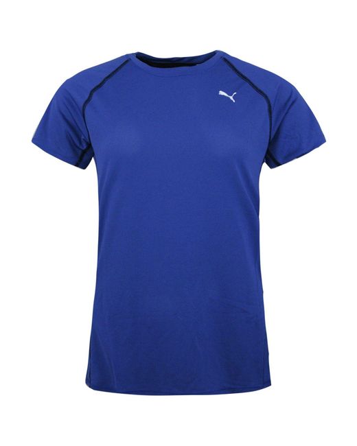 PUMA Blue Pe Running Short Sleeve Tee Gym Fitness Crew Neck Top 513813 09 Cotton
