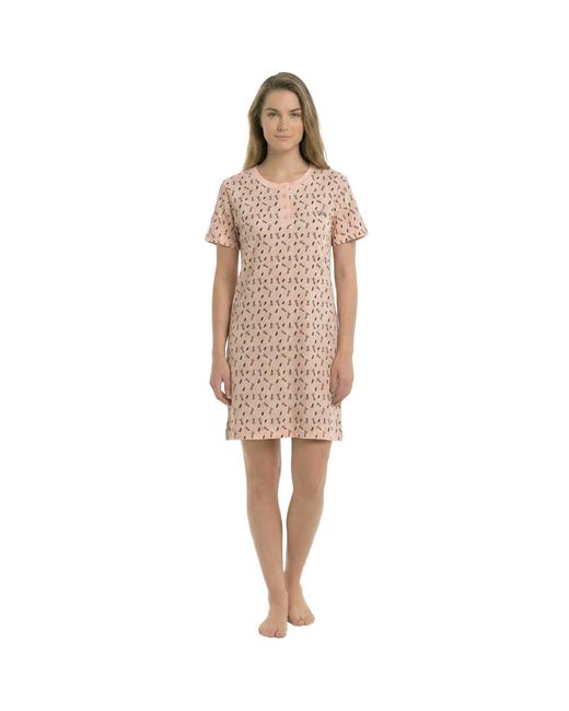 Kisses&Love Natural Short-Sleeved Cotton Nightgown Kl45000