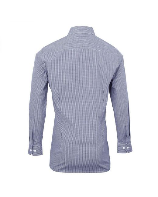 PREMIER Blue Gingham Poplin Button-Down Shirt