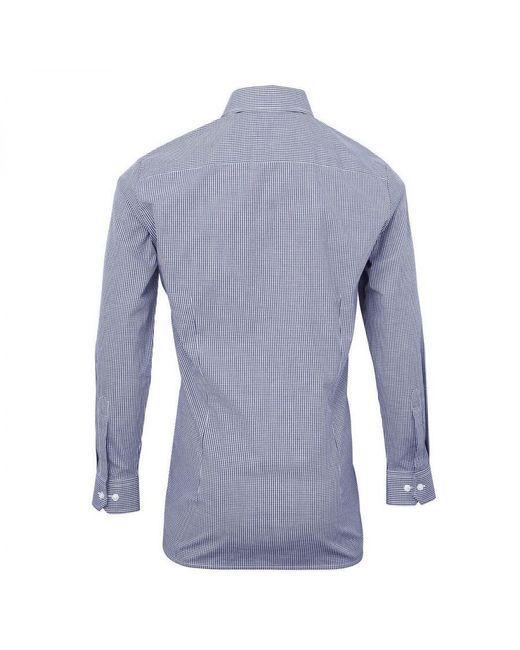 PREMIER Blue Gingham Poplin Button-Down Shirt