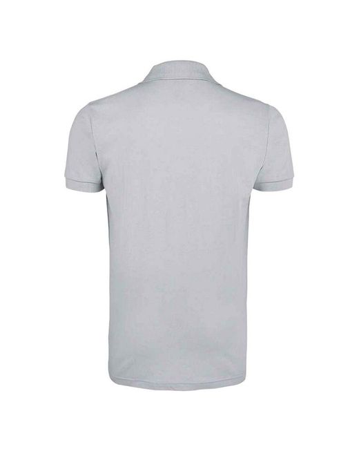 Sol's Gray Prime Pique Plain Short Sleeve Polo Shirt (Pure) for men
