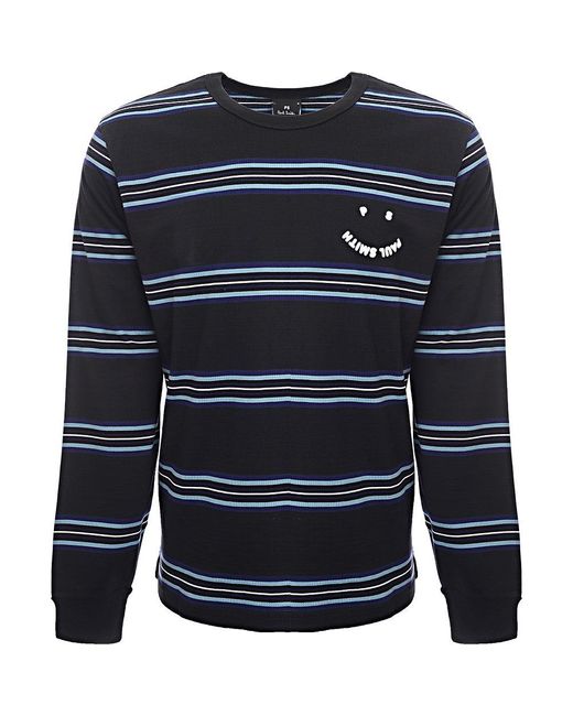 Paul Smith Blue Reg Fit Ls Top Happy for men