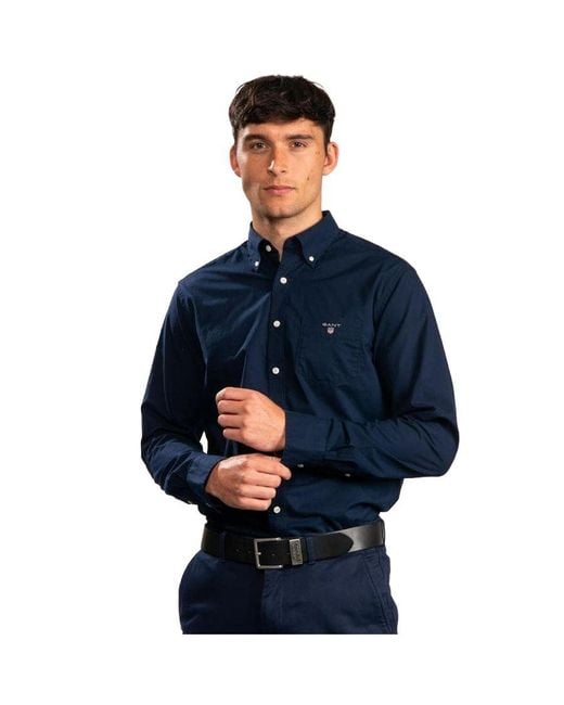 Gant Overhemd Met Normale Pasvorm | Het Oxford-shirt in het Blue voor heren