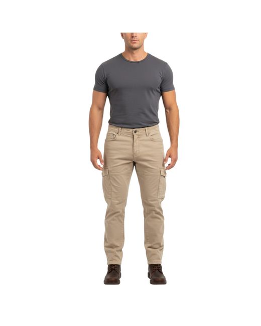 Other Natural Cargo Trousers Regular Fit Casual Stretch Cotton Combat Work Pants for men