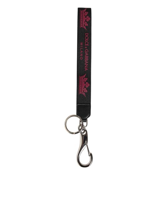 Dolce & Gabbana White Logo Crown Keychain for men