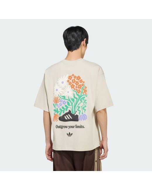 Adidas Originals Natural 70S Floral Graphic Tee for men