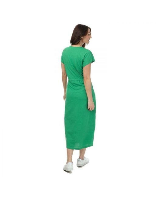 ONLY Green Womenss May Life Stripe Jersey Midi Dress
