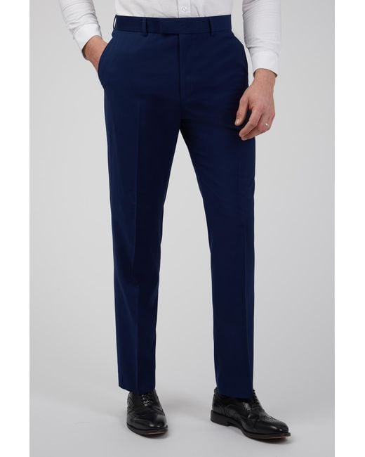 Occasions Blue Plain Suit Trouser for men