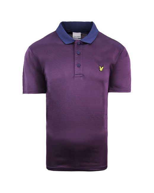 Lyle & Scott Purple Golf Microstripe Polo Shirt for men