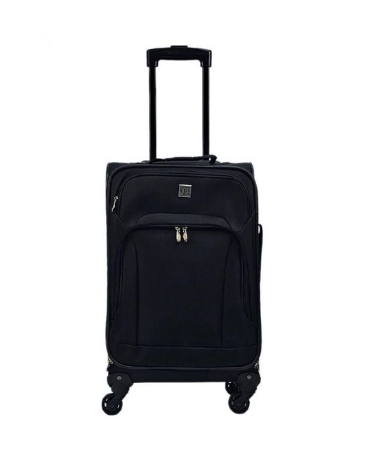 Infinity Leather Blue Lightweight 4 Wheel Luggage Travel Cases Soft Bags Suitcases