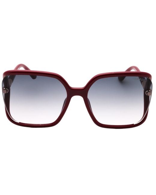 Tom Ford Brown Gradient Smoke Shiny Fuxia Framed Sunglasses