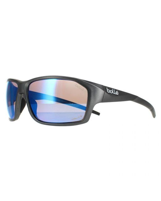 Bolle Blue Wrap Matte Titanium Volt+ Offshore Polarized Fenix Sunglasses