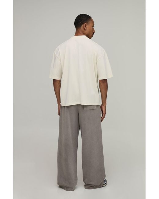 BoohooMAN Natural Oversized Boxy Puff Print T-Shirt Cotton for men