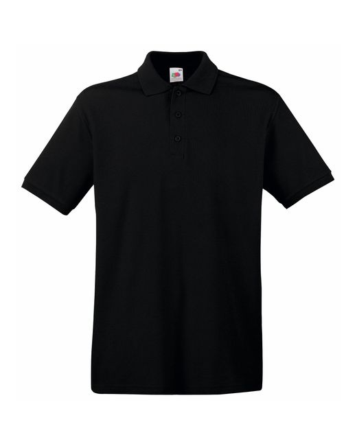 Fruit Of The Loom Black Premium Short Sleeve Polo Shirt for men