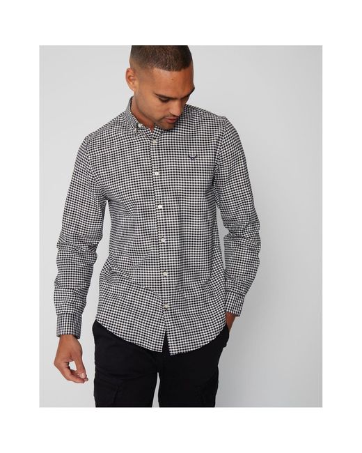 Threadbare Gray Oxford Regular Fit Long Sleeve Shirt for men
