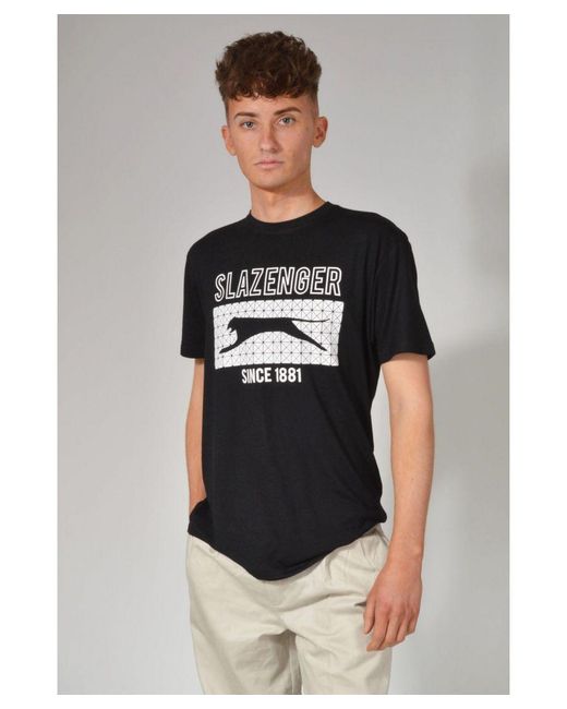 Slazenger 1881 Black Vintage Style Graphic T-Shirt for men