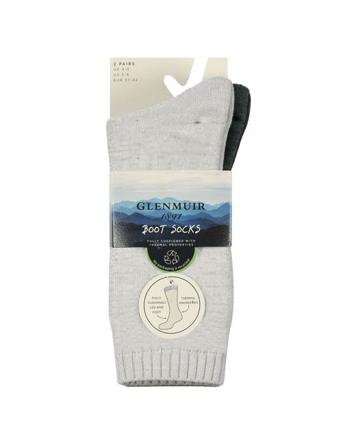 Glenmuir Green 2 Pair Ladies Thermal Boot Socks
