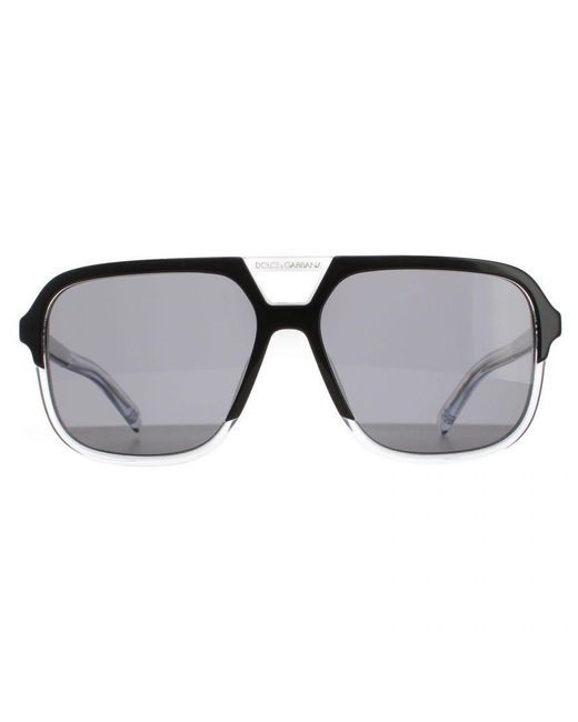 Dolce & Gabbana Gray Aviator Top On Crystal Dark Dg4354 Sunglasses for men
