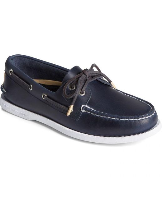 Sperry Top-Sider Blue Authentic Original 2-Eye Pullup Classic Slip On Shoes for men