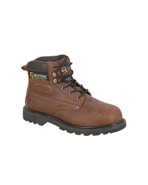 Grafters Brown Medway Safety Boots for men