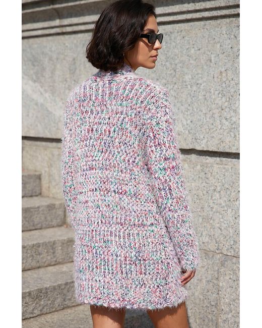 Roman Gray Fluffy Nep Long Cardigan