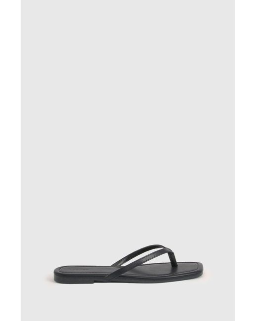 Boohoo White Square Toe Flip Flops