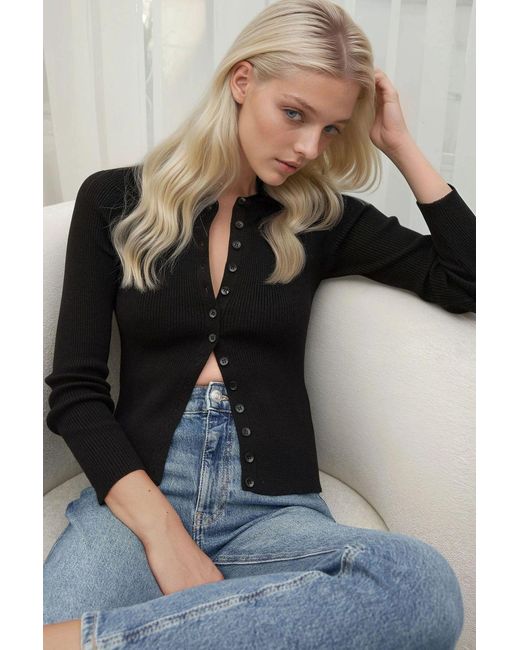 Hiccup Black Long Sleeve Buttoned Cardigan