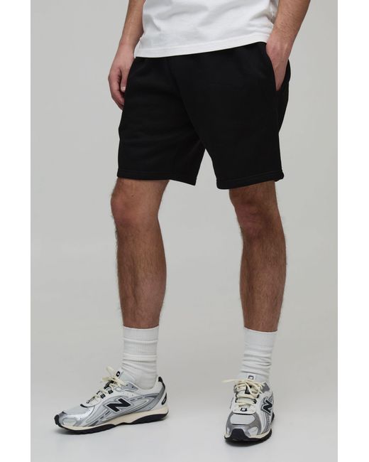 BoohooMAN Black Basic Relaxed Fit Jersey Short for men