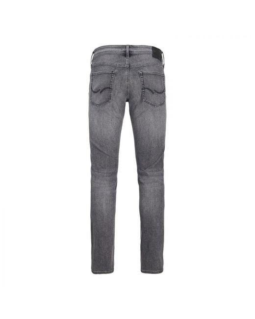 Jack & Jones Gray Jeans 349 Glenn Original Slim Fit And Low Rise Denim For Cotton for men