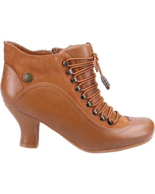 Hush Puppies Brown Ladies Vivianna Leather Heeled Ankle Boots