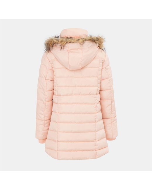 I Saw It First Pink Solid Patterned Hooded Snap Button Ribbed Cuff Parka Jacket
