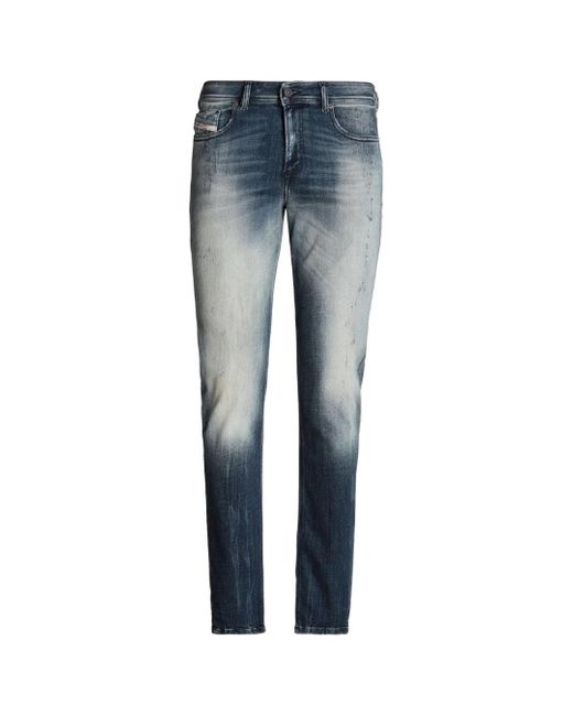 DIESEL Blue Sleenker Fadeded Denim Jeans Cotton for men