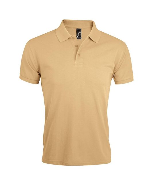 Sol's Natural Prime Pique Plain Short Sleeve Polo Shirt for men