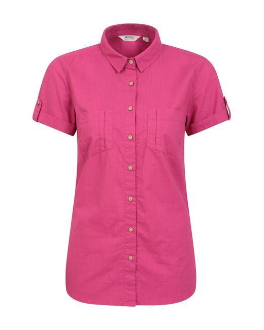 Mountain Warehouse Pink 'Coconut' Shirt Cotton Short Sleeve Breathable Everyday Top