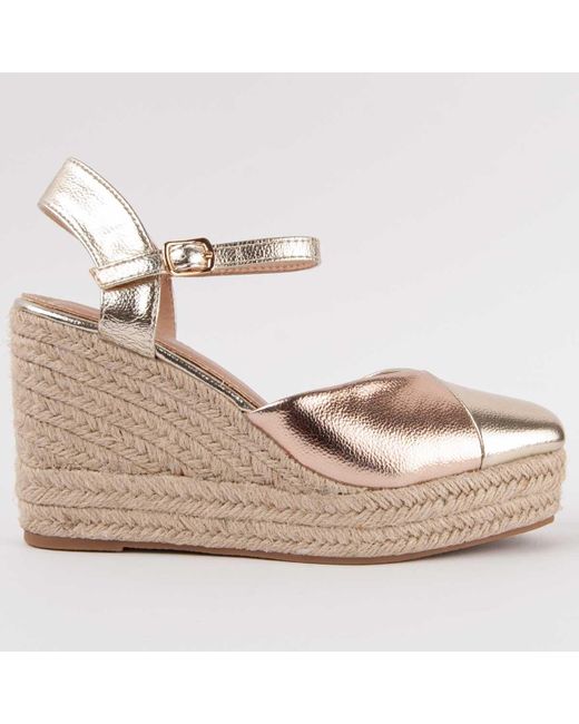 Montevita Espadrilles Met Sleehak Esparteo6 Goud in het Metallic