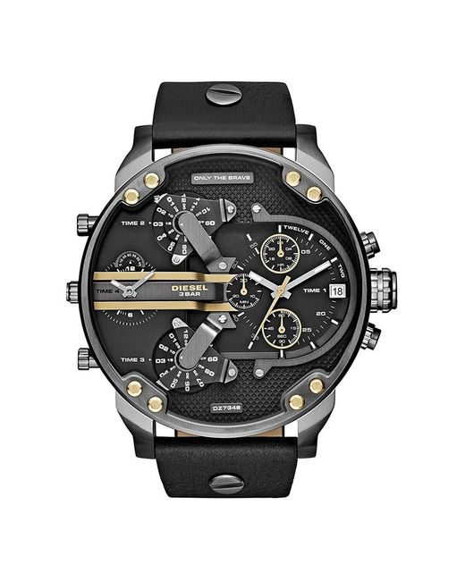 DIESEL Black Mr. Daddy 2.0 Multifunction Leather for men