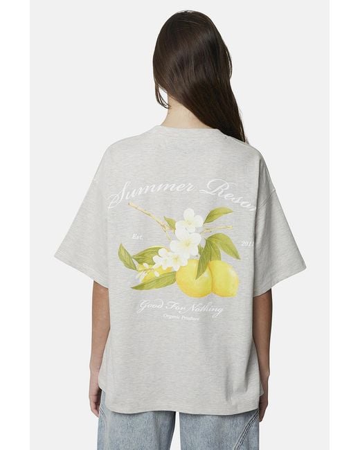 Good For Nothing White Oversized Graphic Tee