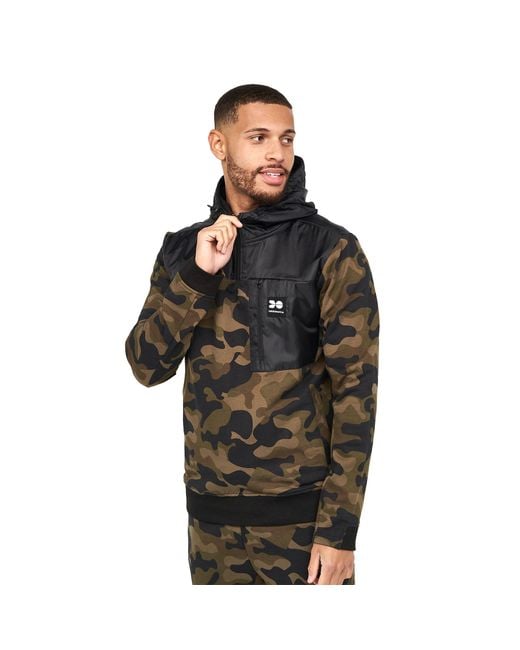 Crosshatch "Velmax" Kapuzenpullover Für Herren (Wald Tarnfarbe) in Black für Herren