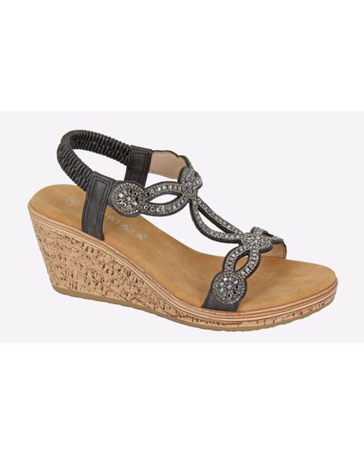 Cipriata Metallic Ora Jewelled Wedge Sandal