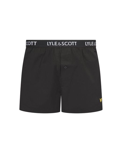Lyle & Scott Green And 2 Pack Woven Plain Design Boxer Shorts for men