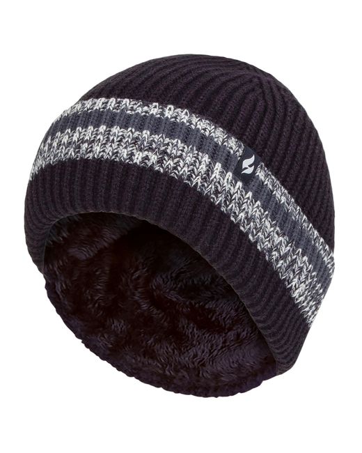 Heat Holders Black Turnover Cuff Winter Beanie for men