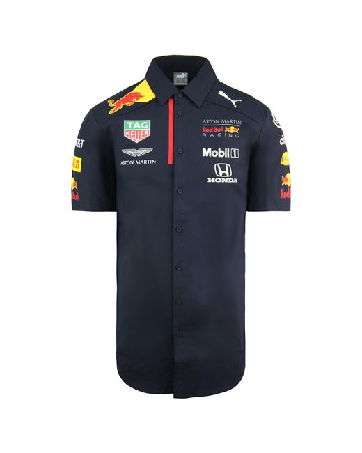 PUMA Aston Martin Bull Racing Team F1 Kurzarm Herrenhemd 762883 01 in Blue für Herren