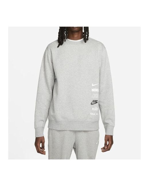Nike Gray Club Fleece Crew Sweatshirt for men