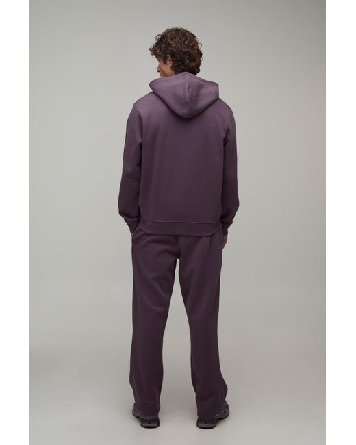 BoohooMAN Purple Essential Regular Fit Over The Head Hoodie for men
